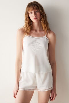 Womensecret Bridal Lacy Shorts Pajamas  Bottom  blanc