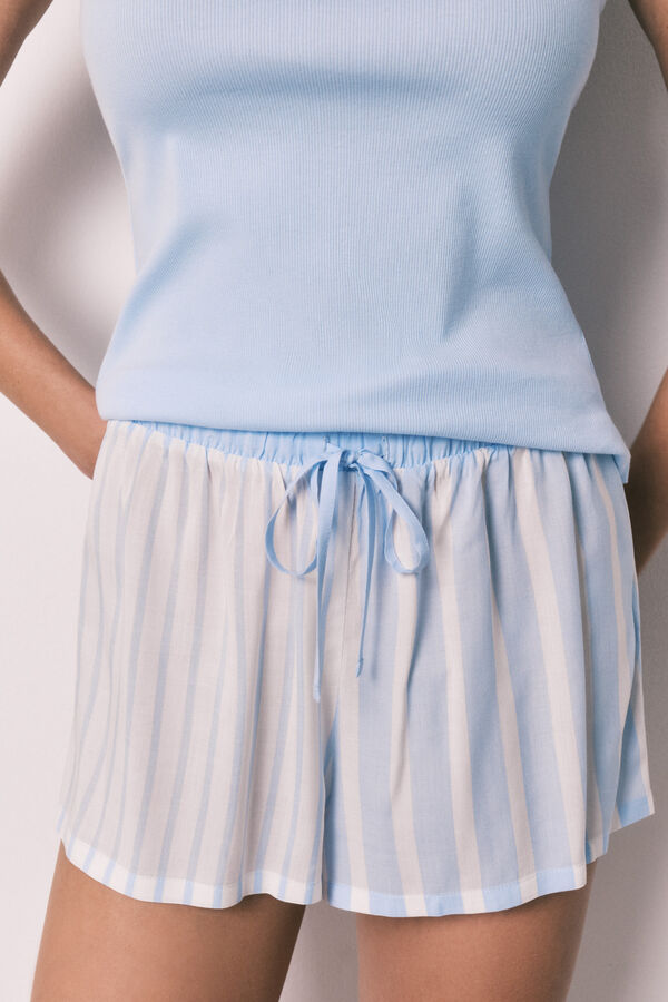 Women'secret Blue cotton and viscose short pyjamas blue