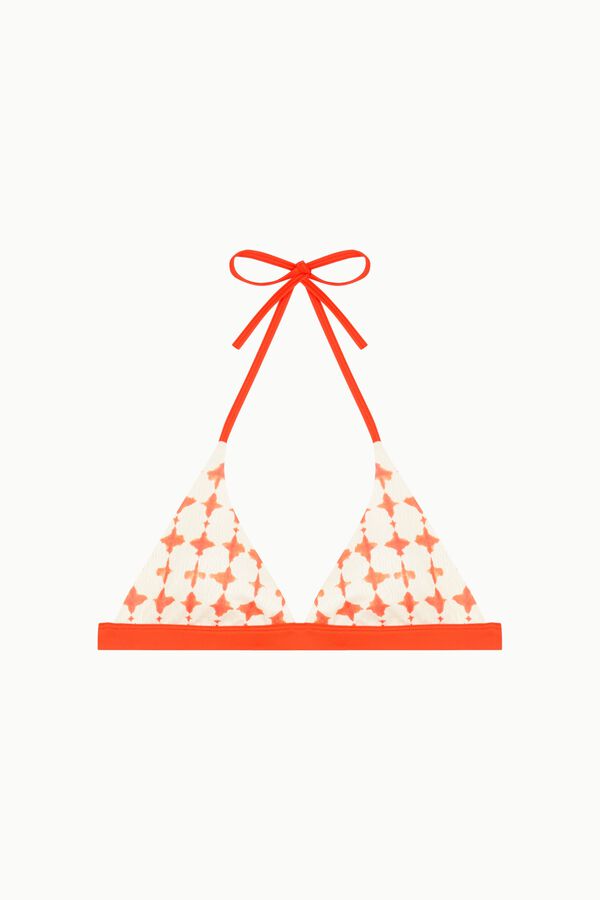 Cotton Sail Contrast triangle bikini top white