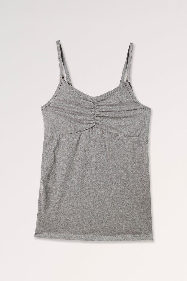 Womensecret Basic Essential Still-T-Shirt Grau
