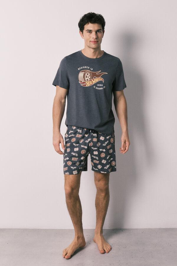 Women'secret Hotwheels cotton short men's pyjamas grey