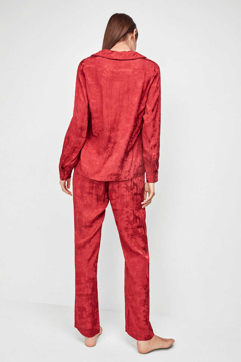 Womensecret Calças de pijama em jacquard vermelho