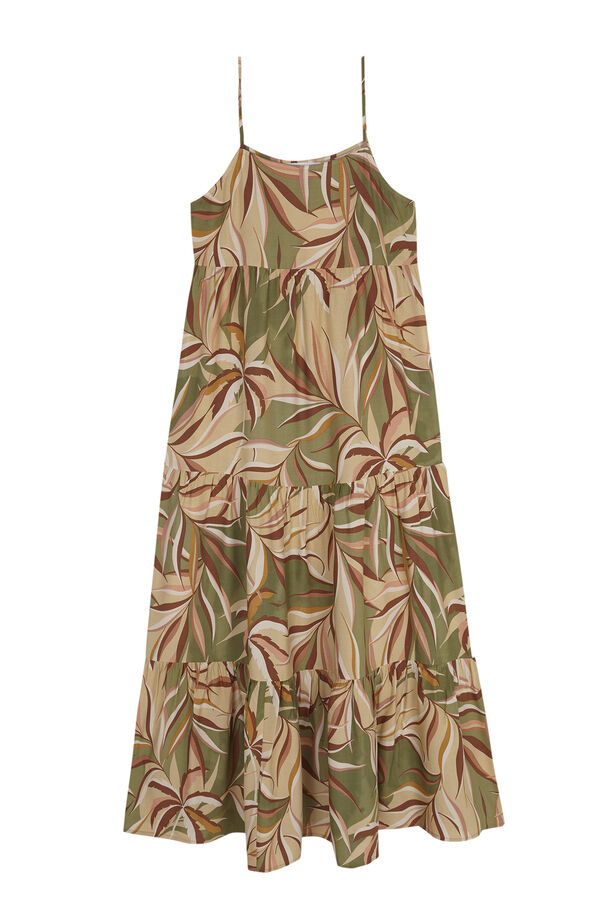 Womensecret Long viscose tropical dress printed