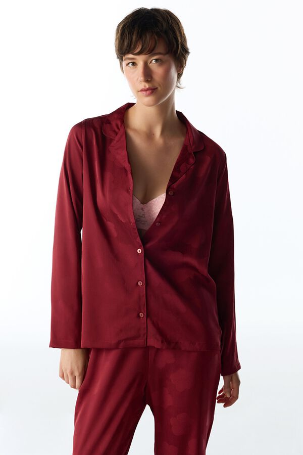 Penti  Floral Long-Sleeve Pyjama Set red