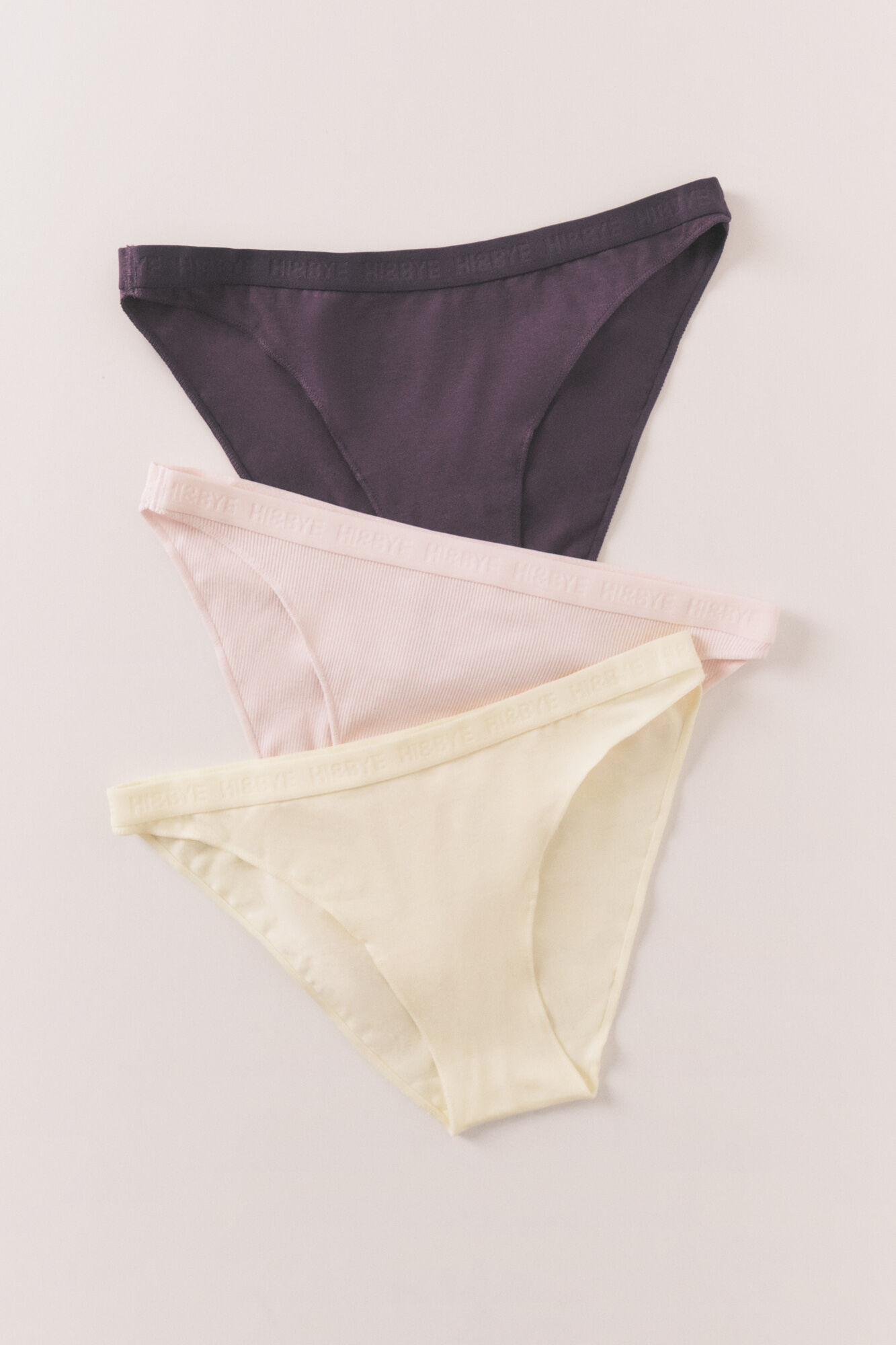 HI&BYE Pack 2 purple, pink and yellow classic panties
