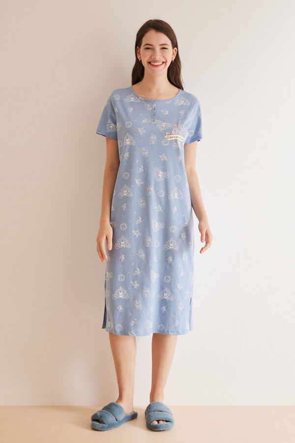 Womensecret 100% cotton Disney Cinderella nightgown blue