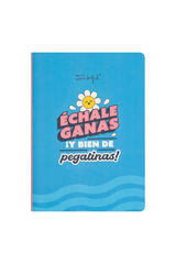 Womensecret Libreta con notas adhesivas y pegatinas - Échale ganas ¡y bien de pegatinas! estampado