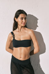 Women'secret Top biqu&iacute;ni assim&eacute;trico preto preto