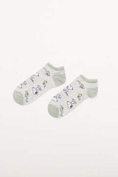 Womensecret Grey striped Snoopy socks grey