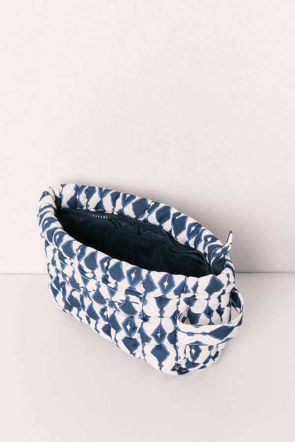 Women'secret Blue printed puffer vanity case white