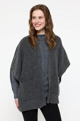 Pieces Poncho de malha cinzento