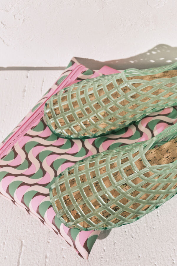 Women'secret Zelene mrežaste jelly sandale Zelena