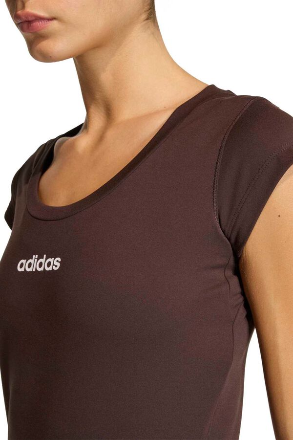 Adidas Camiseta deportiva casual Hyperglam marr&oacute;n