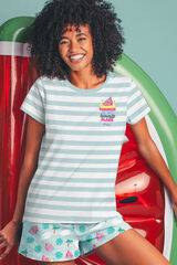 Mr. Wonderful MR WONDERFUL Watermelon short-sleeved pyjamas for women Plava