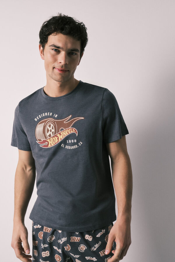 Women'secret Hotwheels cotton short men's pyjamas grey
