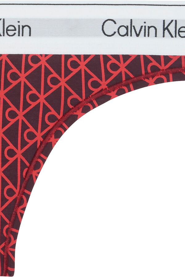 Calvin Klein Cueca tanga de algod&atilde;o com logo estampado