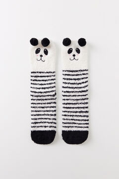 Womensecret Panda bear fluffy socks  white