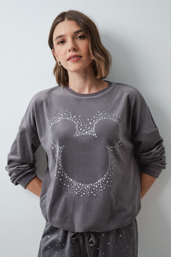 Women'secret Velour Mickey glitter pyjamas grey