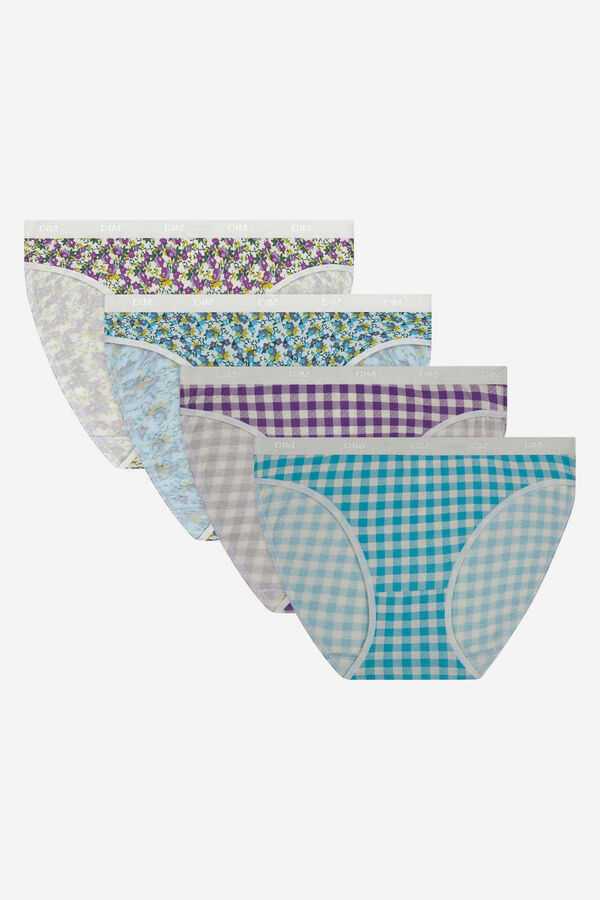 DIM Lot de 4 culottes imprim&eacute;es imprim&eacute;
