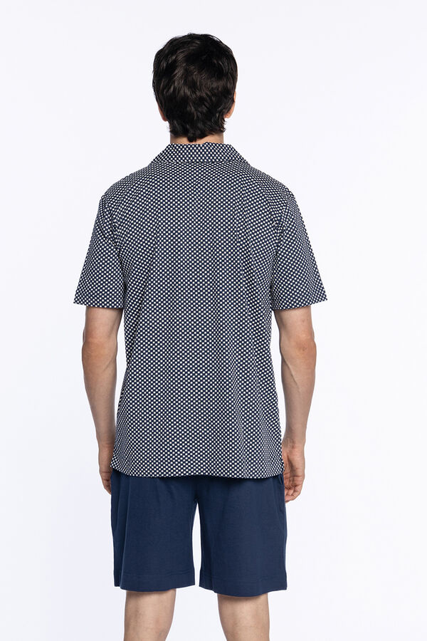 Punto Blanco Pijama corto de  algod&oacute;n, Moonlight azul