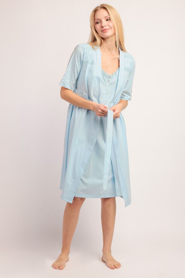 Admas Bata corta lunares encaje azul