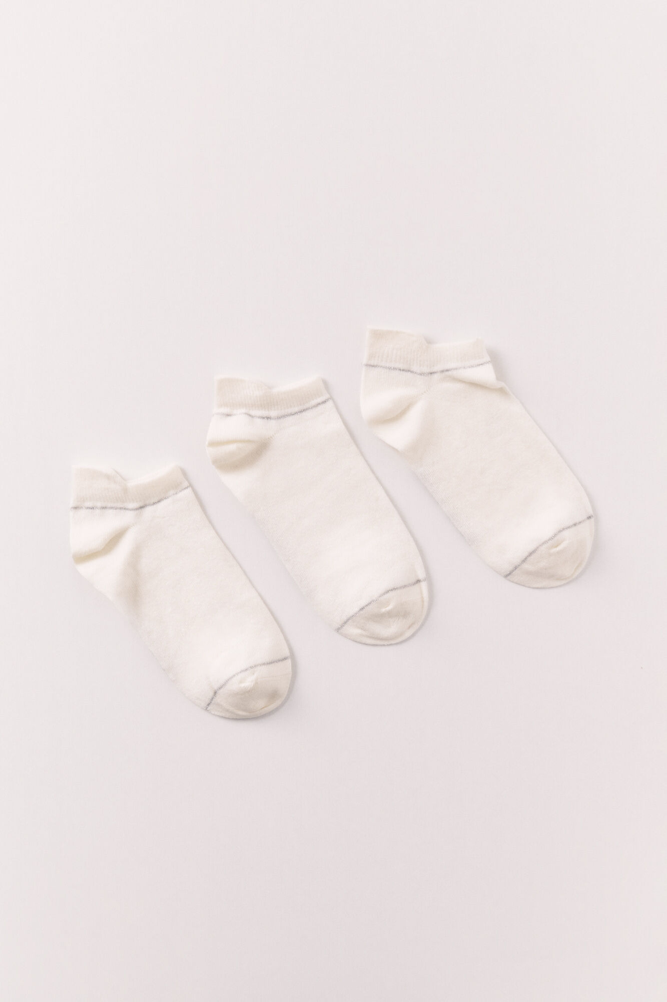 Women'secret Lot de 3 chaussettes courtes de sport blanches