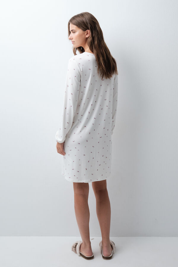 Women'secret Nuisette courte imprim&eacute; fleurs blanc
