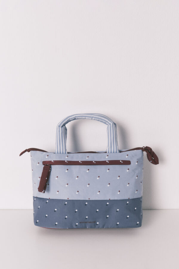 Women'secret Blue bird print large vanity case blue