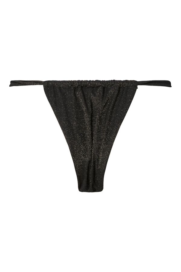 Pieces Braga bikini nylon glitter negro