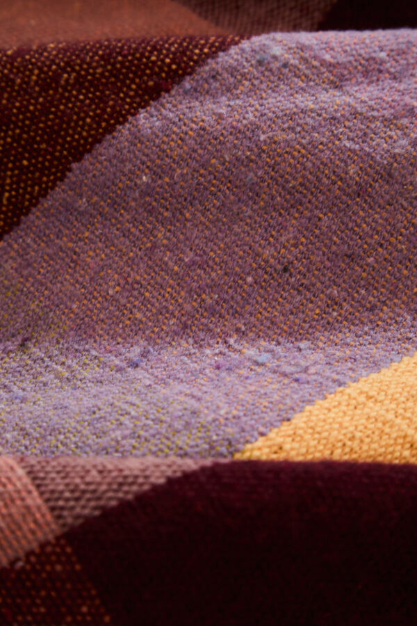 Calma House Croma cotton plaid with fringes pink