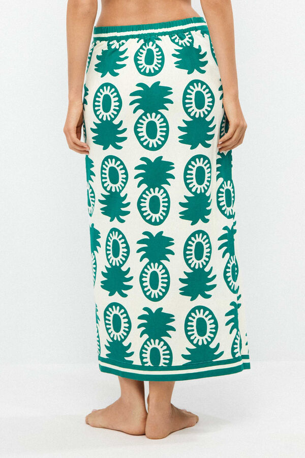 Gisela Pineapple print sarong skirt white