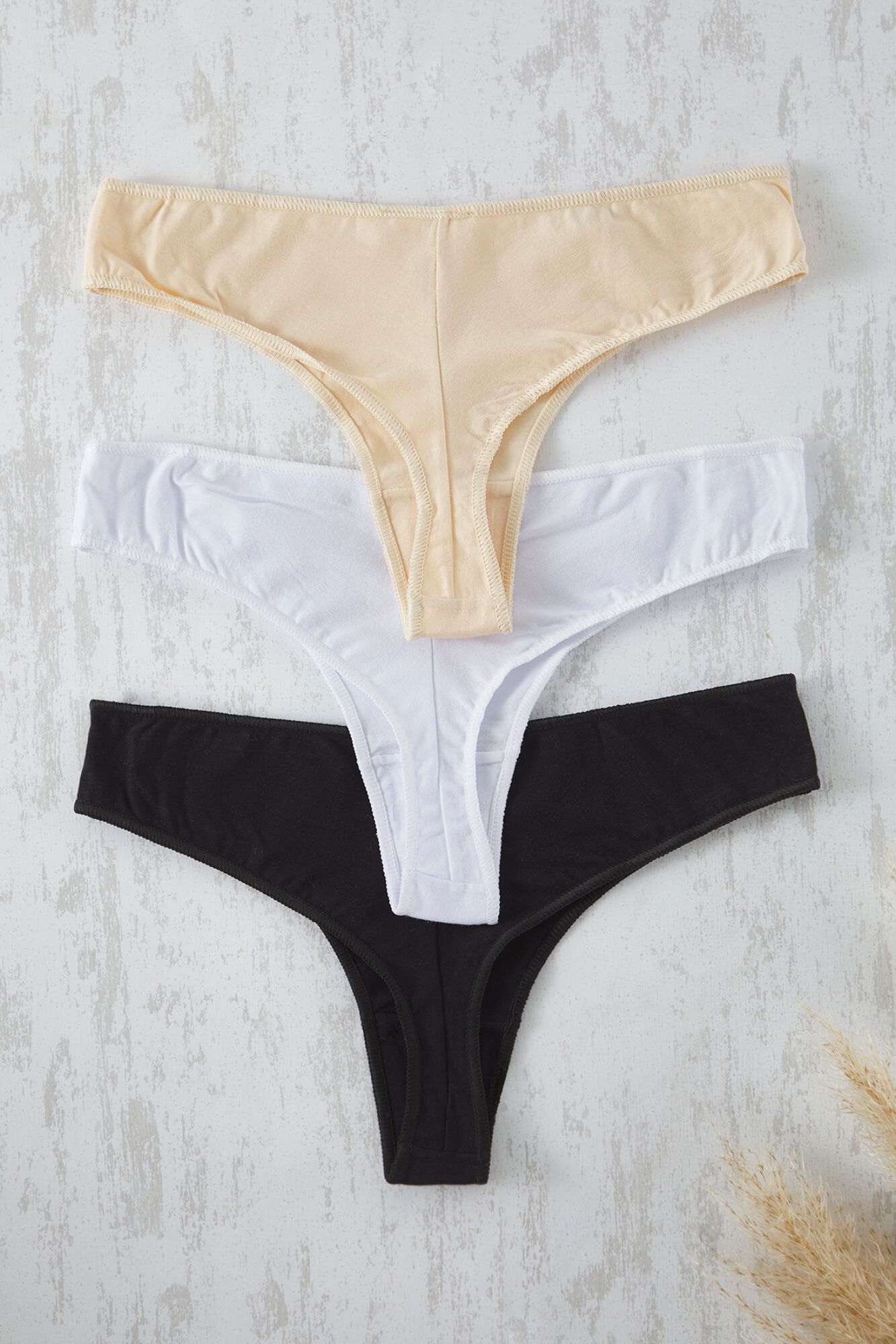 Trendyol Pack de 3 tangas lisos