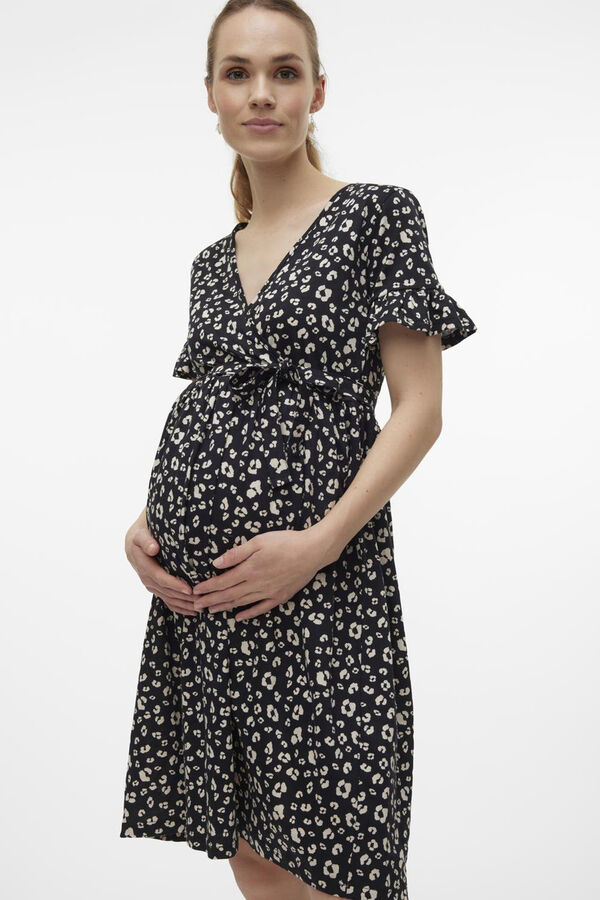 Womensecret Short maternity and nursing dress Crna