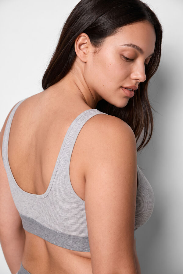 Women'secret Sivi rebrasti trouglasti halter grudnjak Siva