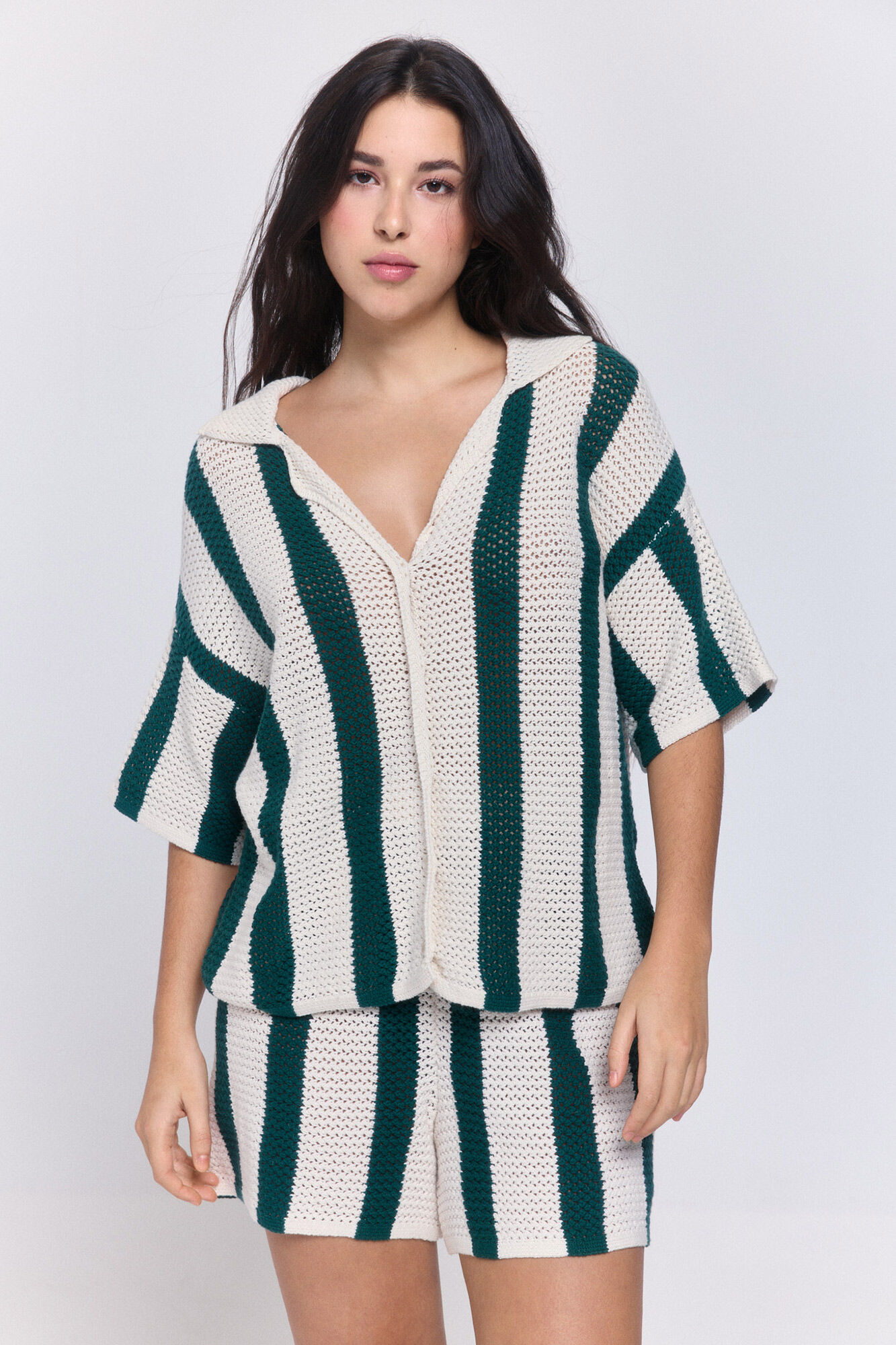 Pieces Bedrucktes Strick-T-Shirt