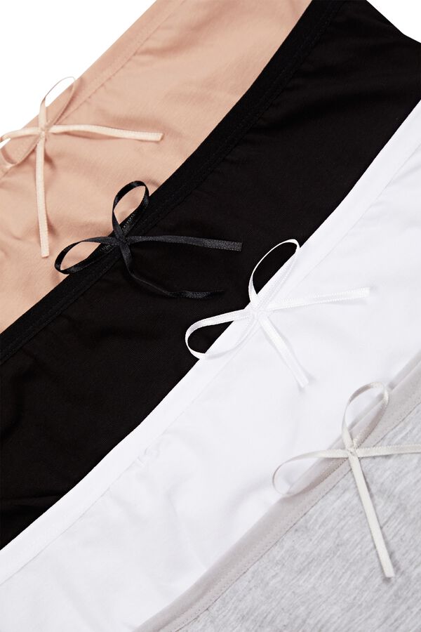 Trendyol Pack de 4 bragas altas con lazo estampado