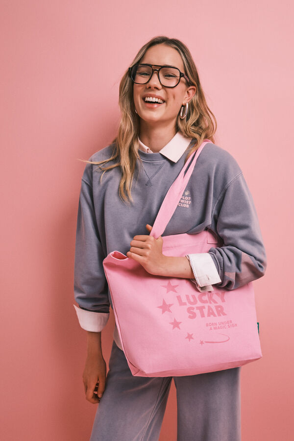 HI&BYE Sac cabas rose &eacute;toiles rose