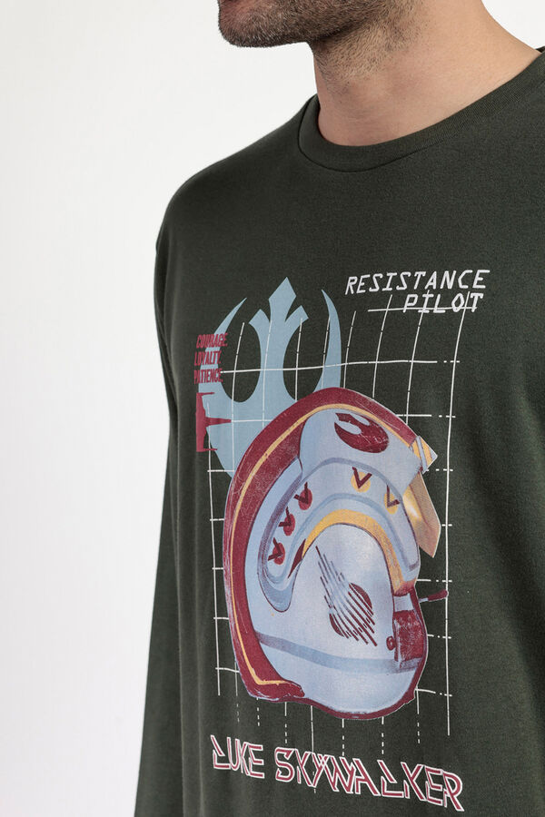 Admas Pijama largo piloto Star Wars 100% algod&oacute;n hombre verde