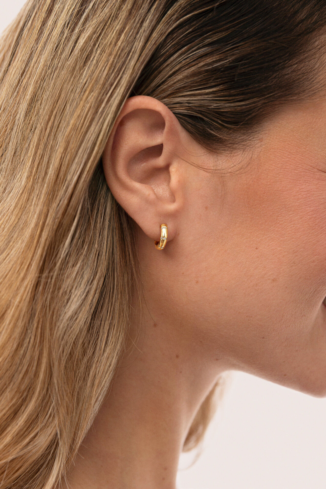 Singularu Pendientes Aro Starla Sparks S Ba&ntilde;o Oro