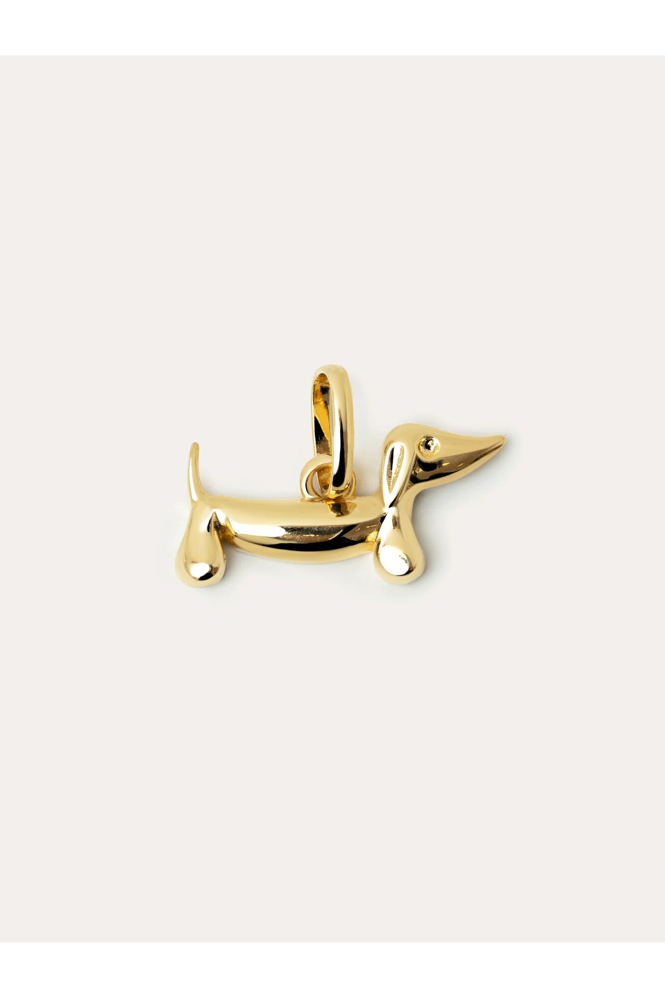 Singularu Schwarzer Dackel-Charm aus Emaille mit Goldbad