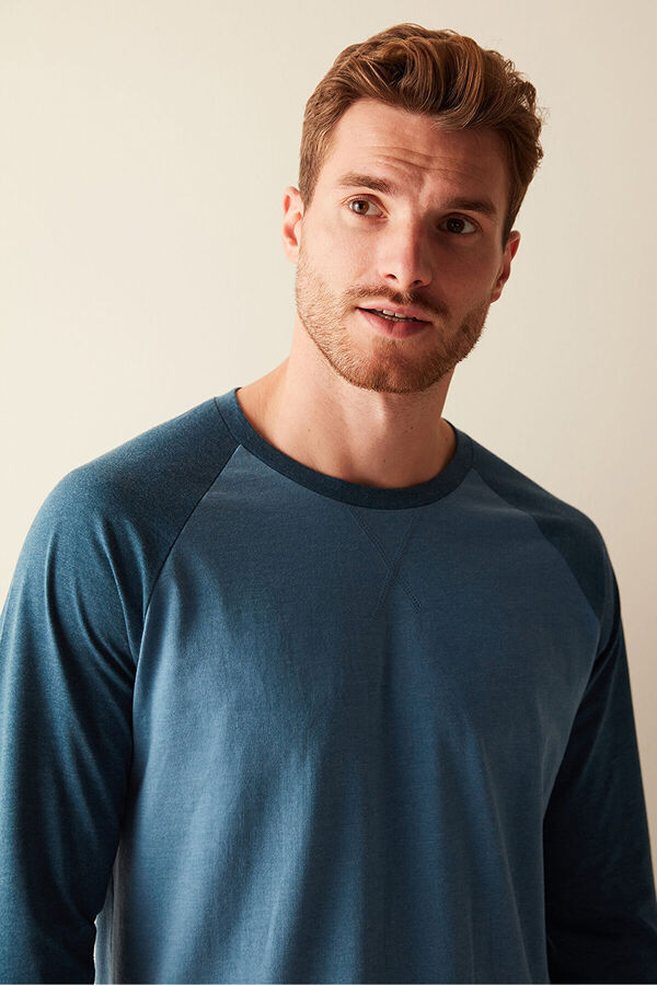 Penti Pijama largo hombre azul grey