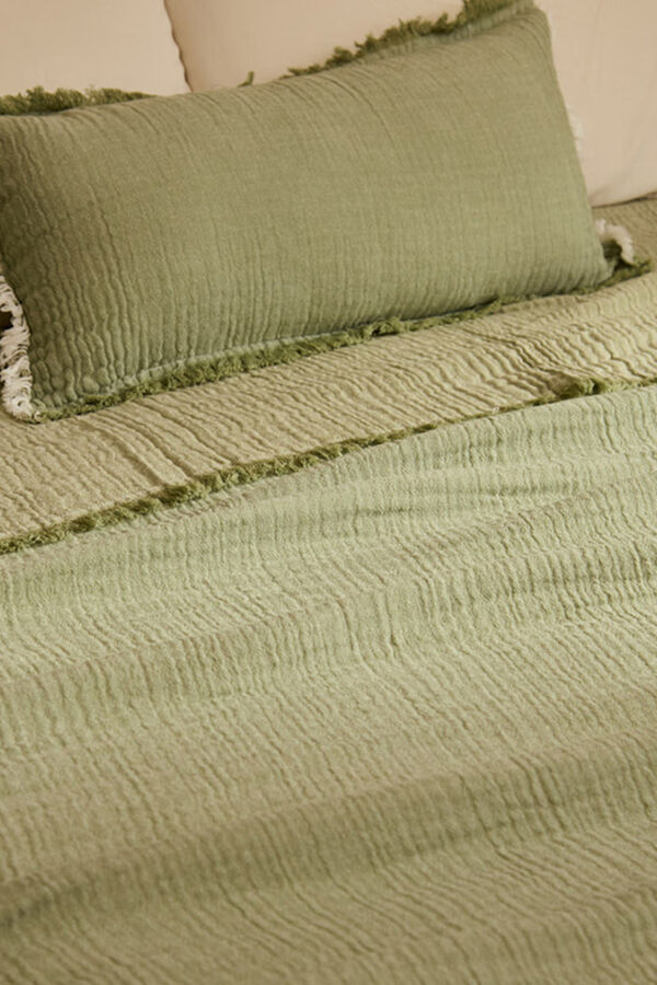 Calma House Colcha de musselina de algod&atilde;o verde verde