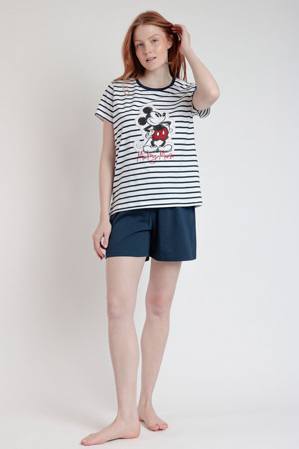 Admas Pijama curto Disney Mickey Patch azul