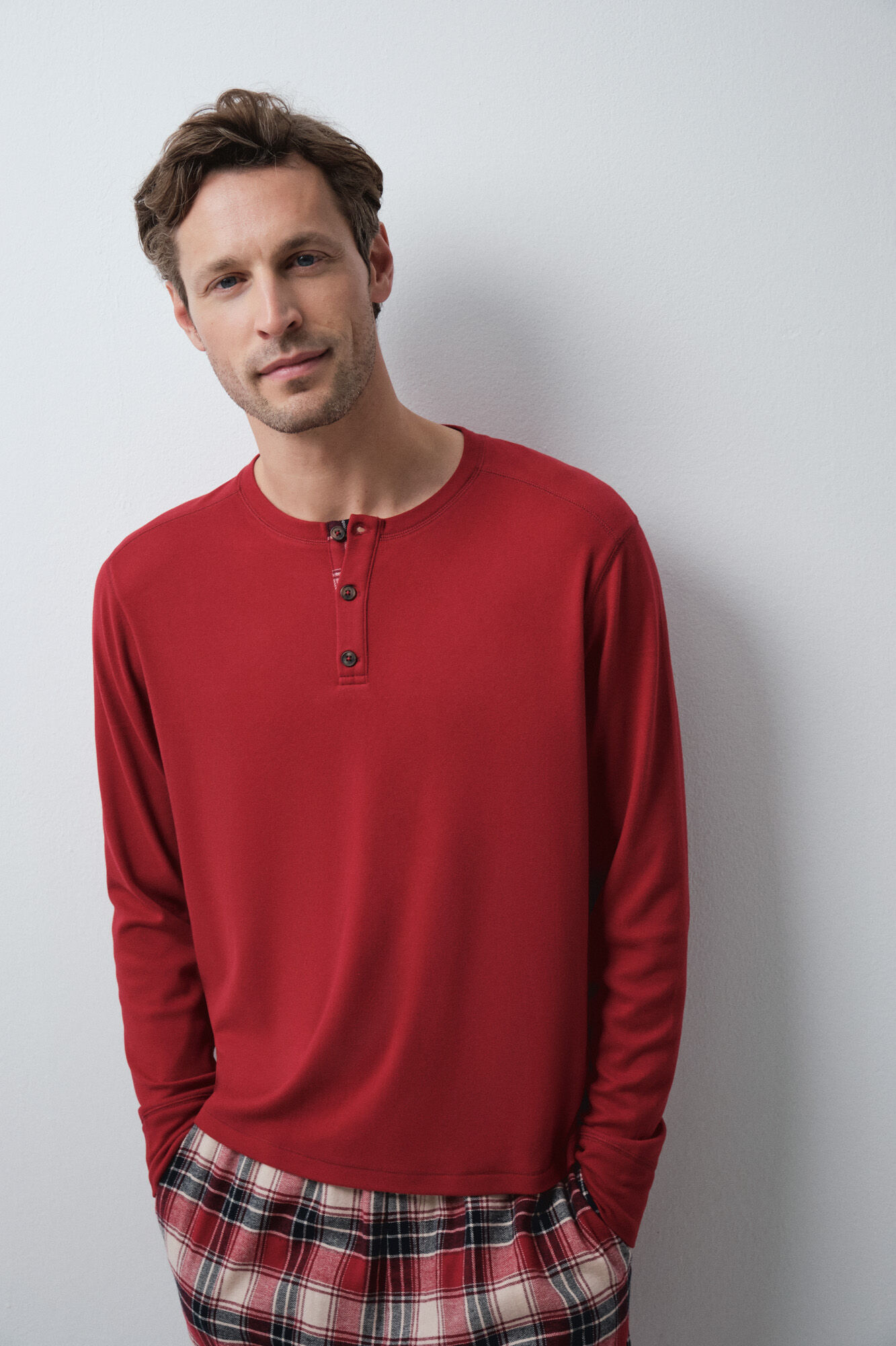 Women'secret Red plaid men's classic pyjamas