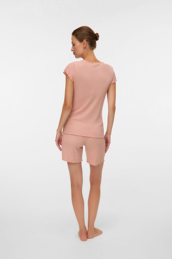 Mamalicious Short sleeve maternity and breastfeeding pyjamas pink