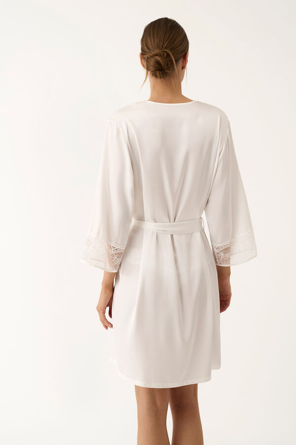 Promise Bata kimono corta lencero blanco marfil