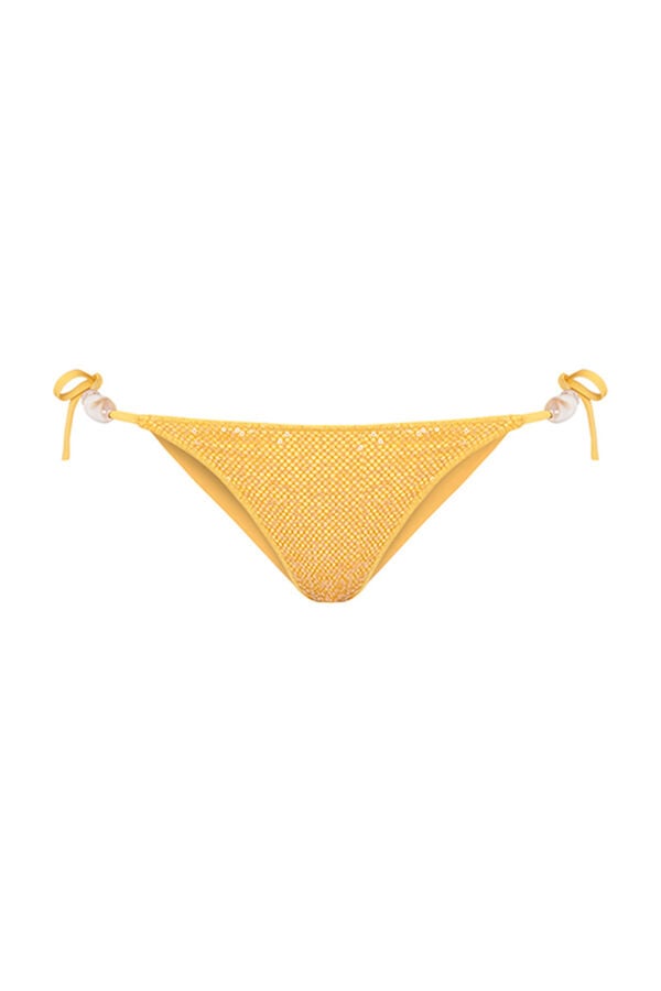 Womensecret Brazilski donji deo bikinija žute boje sa našivenim šljokicama Žuta