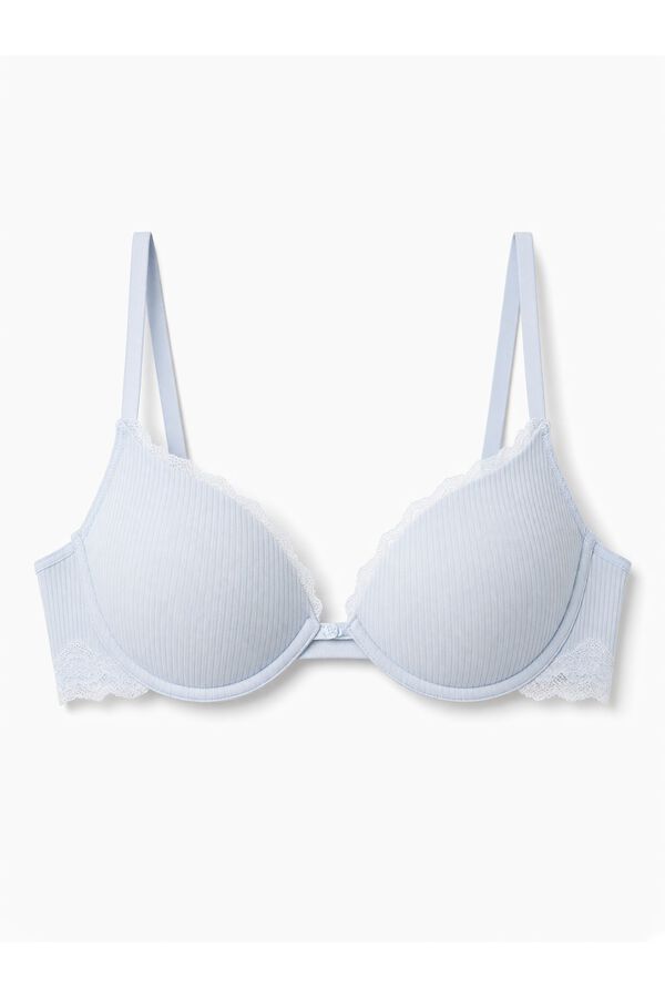 Women'secret Blue cotton push-up bra GORGEOUS blue