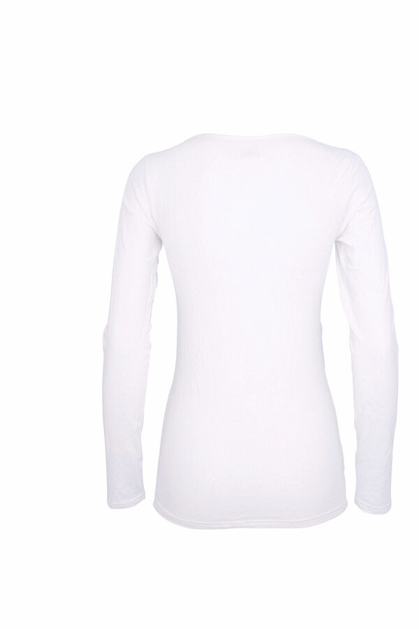 Cotonella Women's thermal round neck long-sleeved T-shirt white