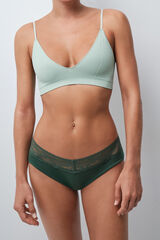 Women'secret Culotte large en coton et dentelle verte vert